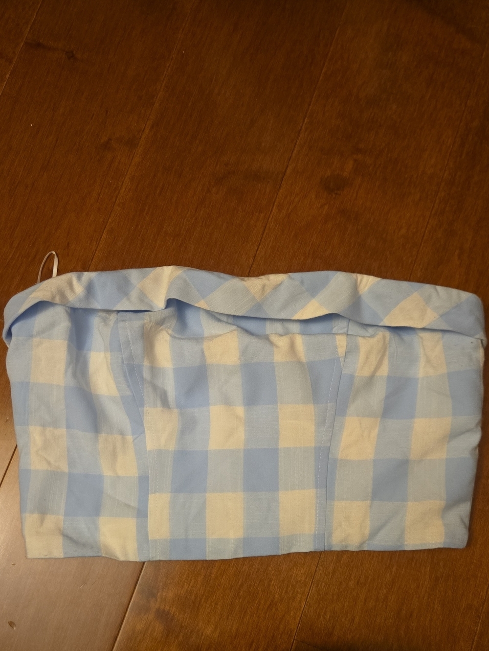 NWOT Blue and White Gingham Tube Top